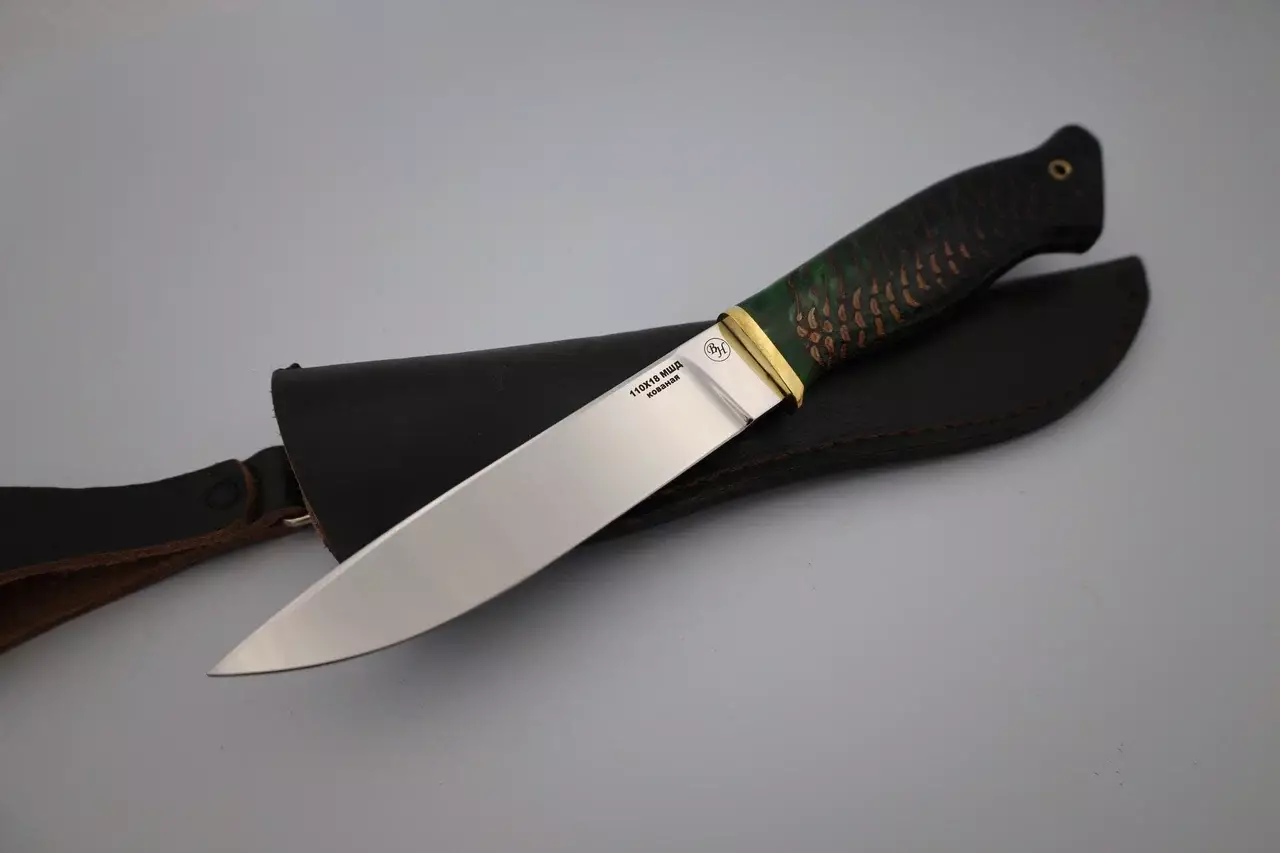 Нож Шишка (110х18 шишка в акриле, латунь)